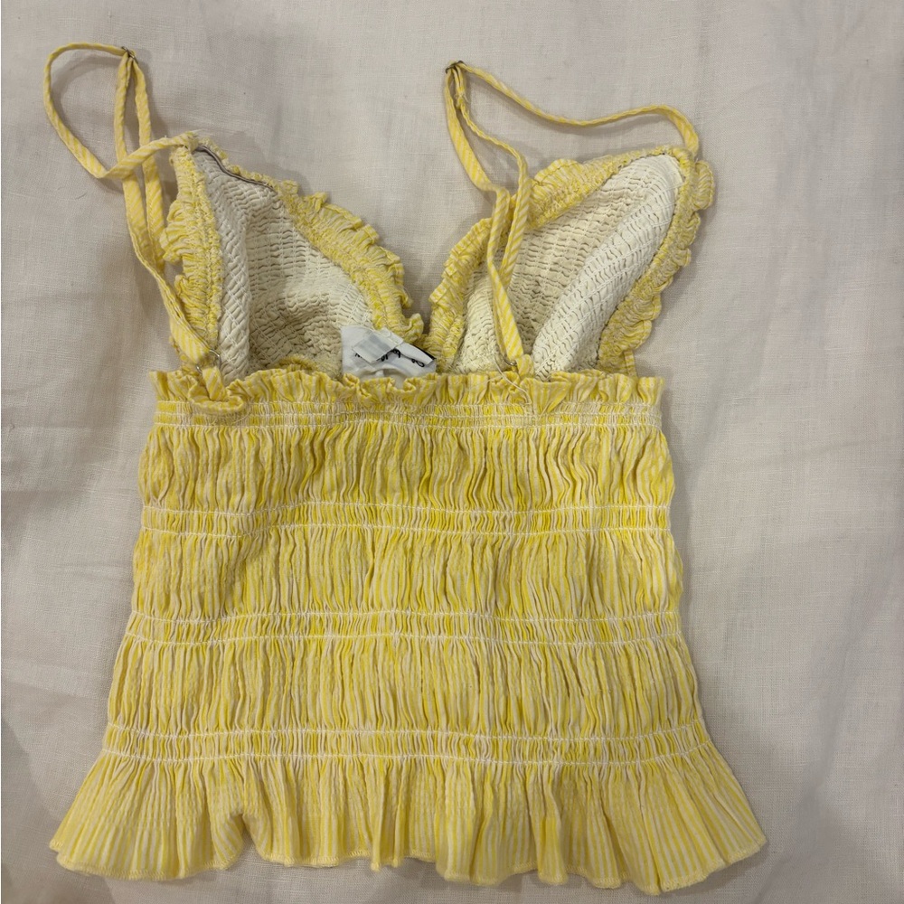 Yellow Ruffled Smocked Top - Picture 2 of 2